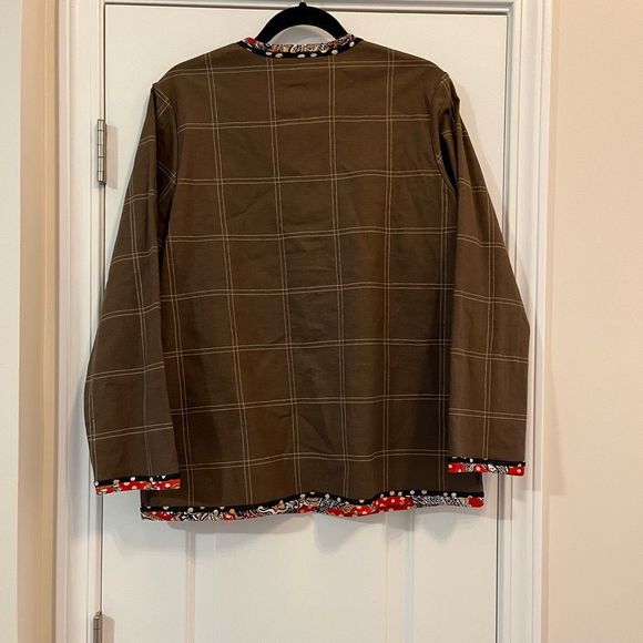 KOOS Of Course! Reversible Women's Jacket Size Small Polka Dot, Brown, Black, We - Picture 8 of 12